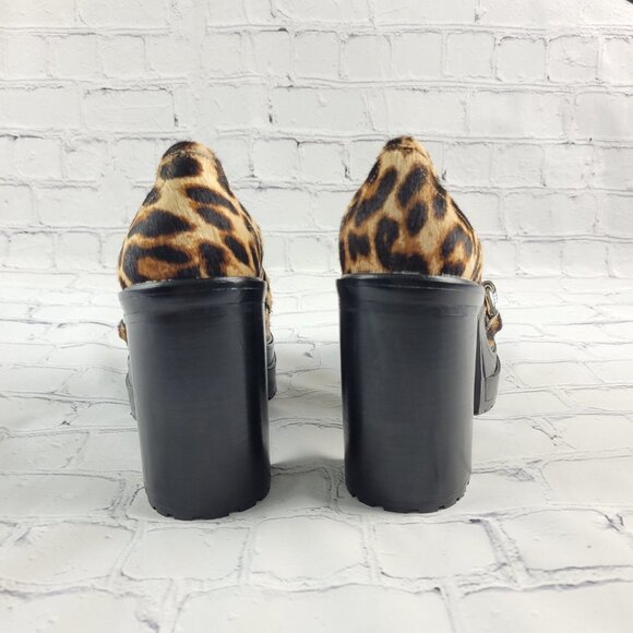 NWOB Gianni Bini Maxxwelle Leopard Print Faux Calf Hair Platform Loafers - Picture 6 of 12